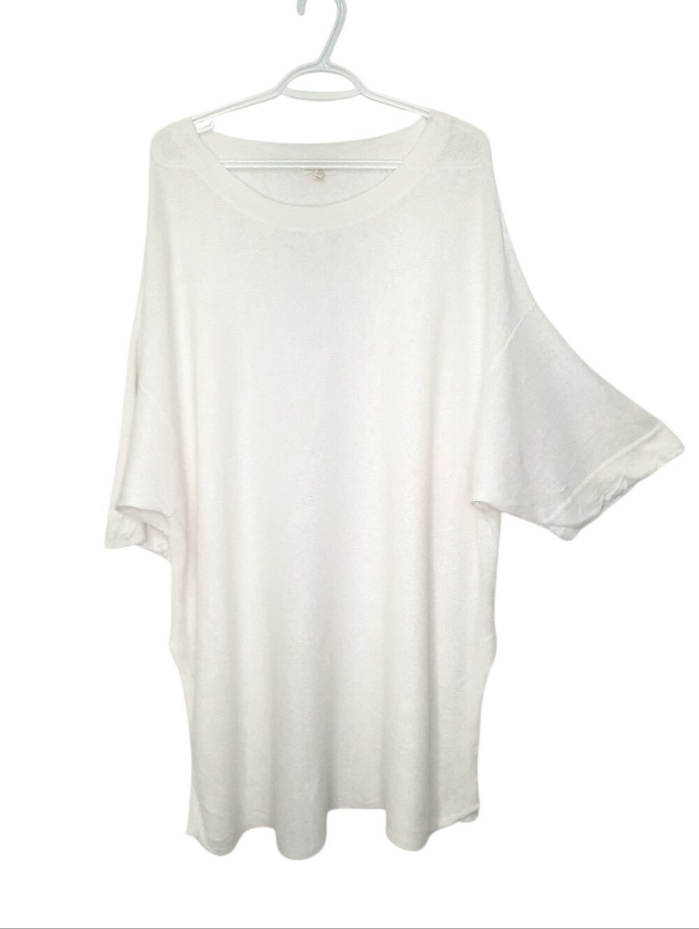 Eileen Fisher Organic Linen Oversized Tunic Top Knit White Womens Plus Size 2X